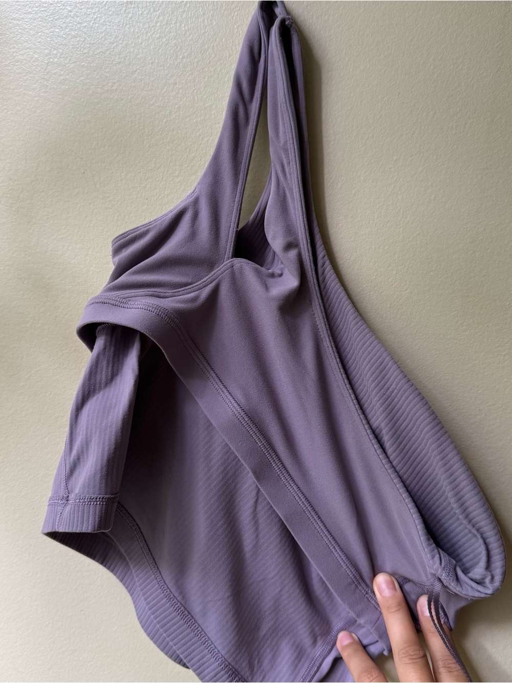 lululemon athletica Asymmetric Ribbed Crop Top in Lavender - Picture 4 of 4